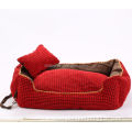 Washable corduroy pet bed with a soft pillow